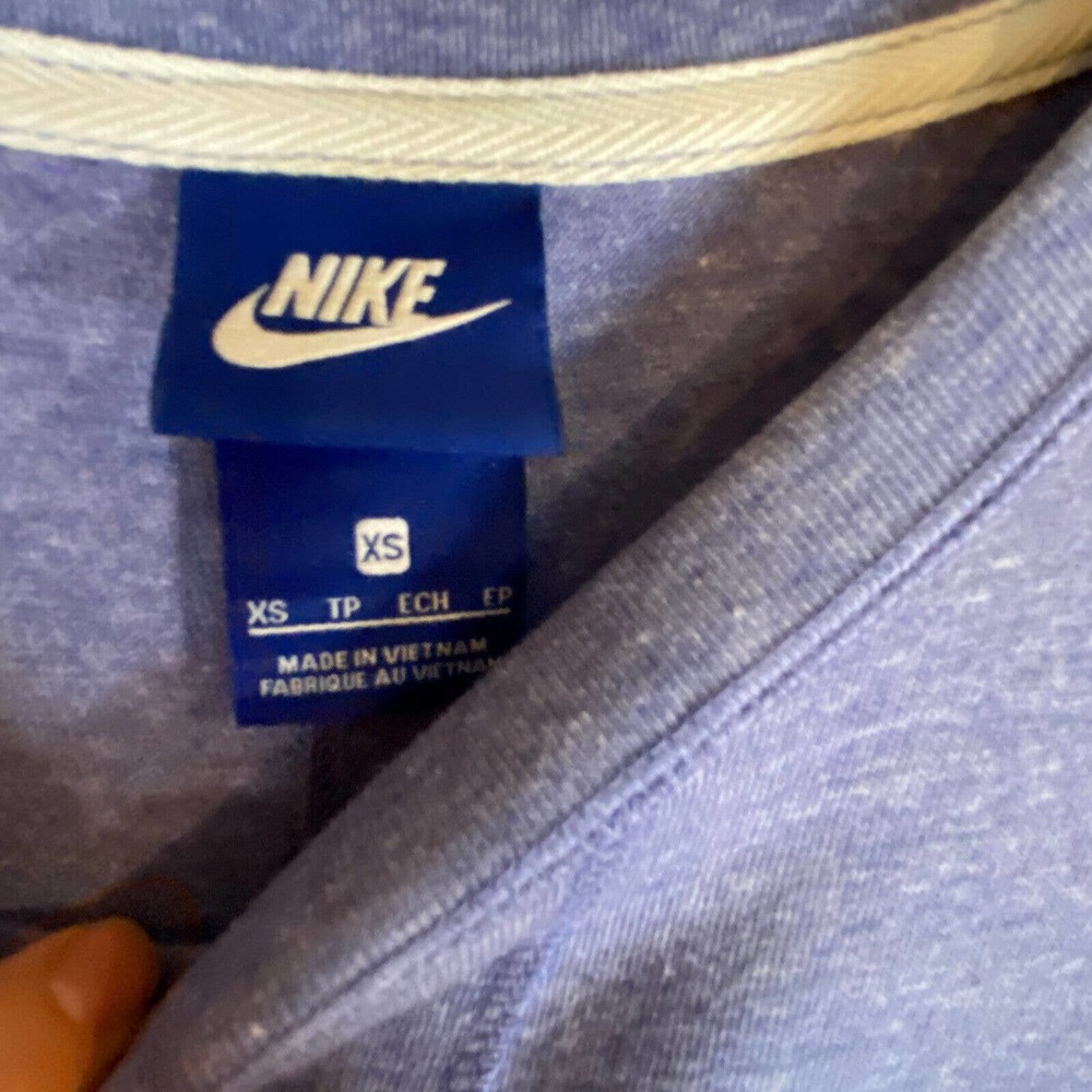 Vintage Y2K Nike XS T-Shirt Dress Activewear Gym Perwinkle Heathered Blue - Picture 4 of 9